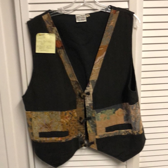 Kosi Bali Jackets & Blazers - Bali vest batik fabric details and coin buttons